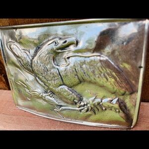 Eagle silver belt buckle VTG